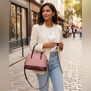 Kate Spade Two-Tone Pink and Burgundy Satchel